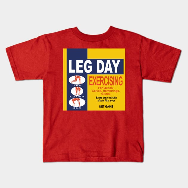 Leg Day Kids T-Shirt by HeroInstitute